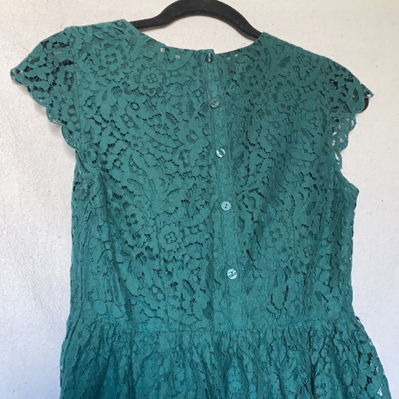 H&M Divided forest green floral lace dress, Size 4 - Picture 9 of 13